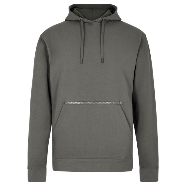 Regular fit piqué hoodie with zipped pocket Thumbnail