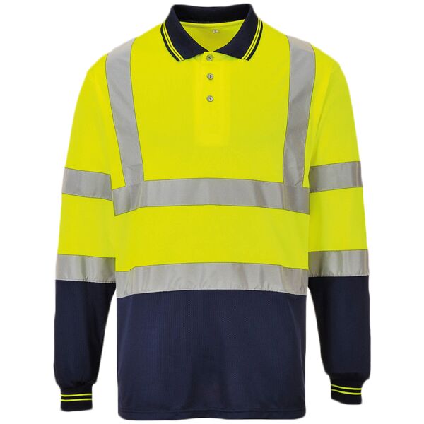 Two-tone long sleeve polo (S279) Thumbnail